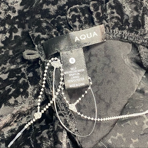 NWOT Aqua Flocked Floral Tiered Dress w/ ruffled neckline 
Size S - Picture 8 of 16